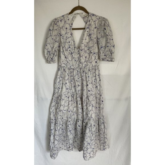 Nicholas Celie Maxi Dress 6 Floral Print V-Neck Purple/White - Picture 4 of 16